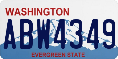 WA license plate ABW4349