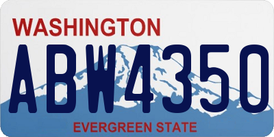 WA license plate ABW4350