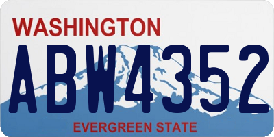 WA license plate ABW4352