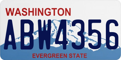 WA license plate ABW4356