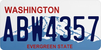 WA license plate ABW4357