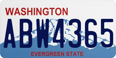 WA license plate ABW4365
