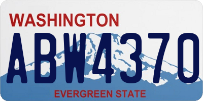 WA license plate ABW4370