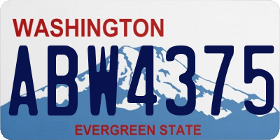 WA license plate ABW4375