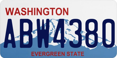 WA license plate ABW4380