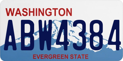 WA license plate ABW4384