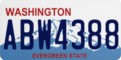 WA license plate ABW4388