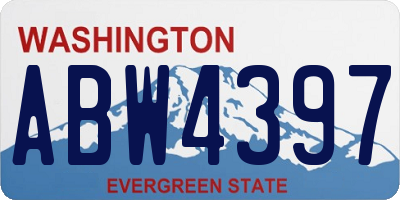 WA license plate ABW4397