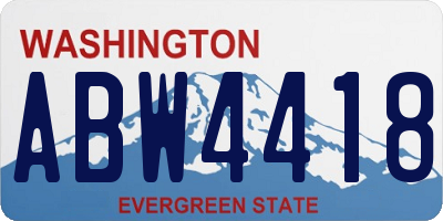 WA license plate ABW4418