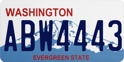 WA license plate ABW4443