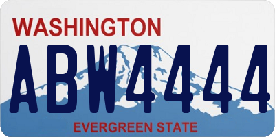 WA license plate ABW4444