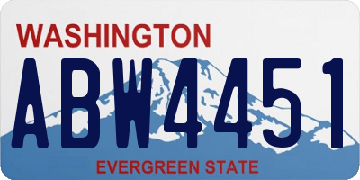 WA license plate ABW4451