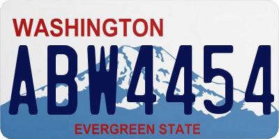 WA license plate ABW4454