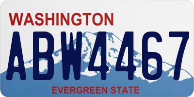WA license plate ABW4467