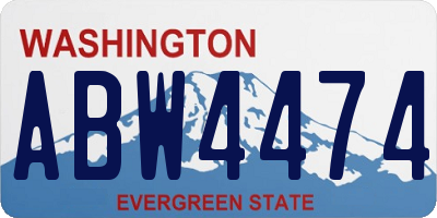 WA license plate ABW4474