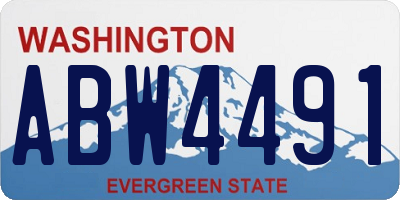 WA license plate ABW4491