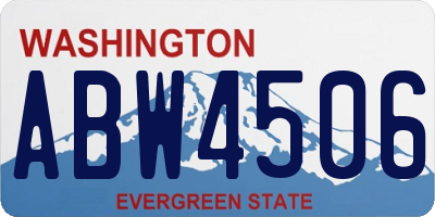 WA license plate ABW4506