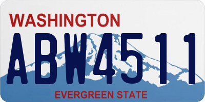 WA license plate ABW4511