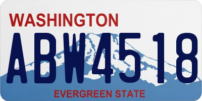 WA license plate ABW4518