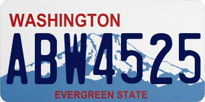 WA license plate ABW4525