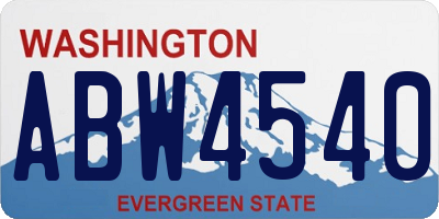 WA license plate ABW4540