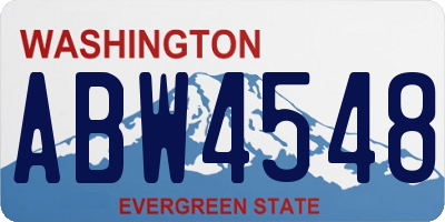 WA license plate ABW4548