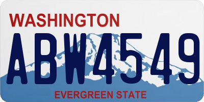 WA license plate ABW4549