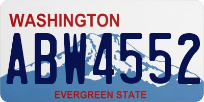 WA license plate ABW4552