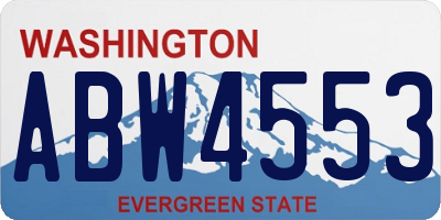 WA license plate ABW4553