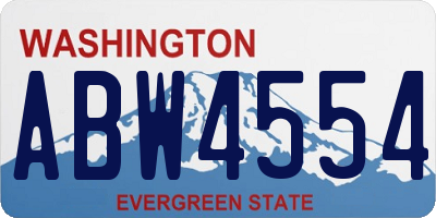 WA license plate ABW4554