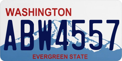 WA license plate ABW4557