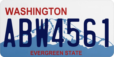 WA license plate ABW4561
