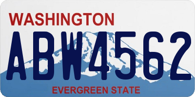 WA license plate ABW4562