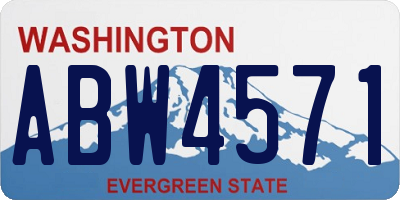 WA license plate ABW4571