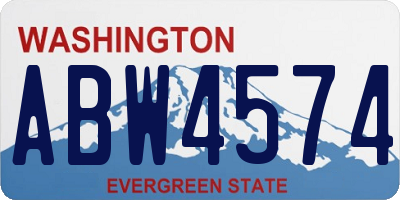 WA license plate ABW4574