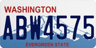 WA license plate ABW4575