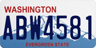 WA license plate ABW4581