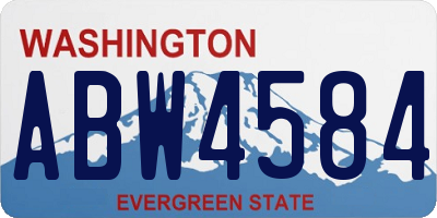 WA license plate ABW4584