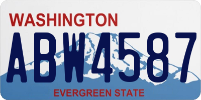 WA license plate ABW4587