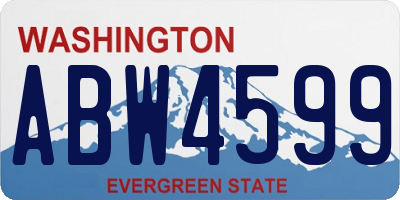 WA license plate ABW4599