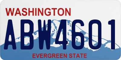 WA license plate ABW4601