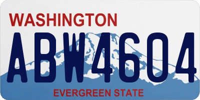 WA license plate ABW4604