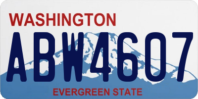 WA license plate ABW4607
