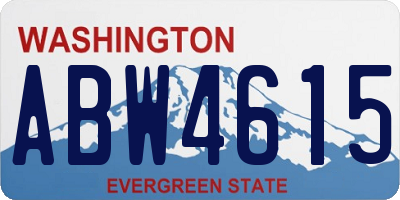 WA license plate ABW4615