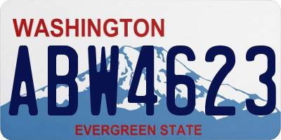WA license plate ABW4623