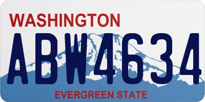 WA license plate ABW4634