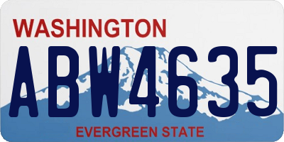 WA license plate ABW4635