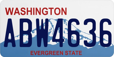 WA license plate ABW4636