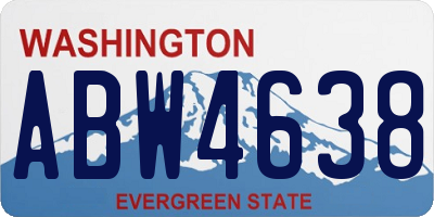 WA license plate ABW4638