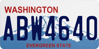 WA license plate ABW4640